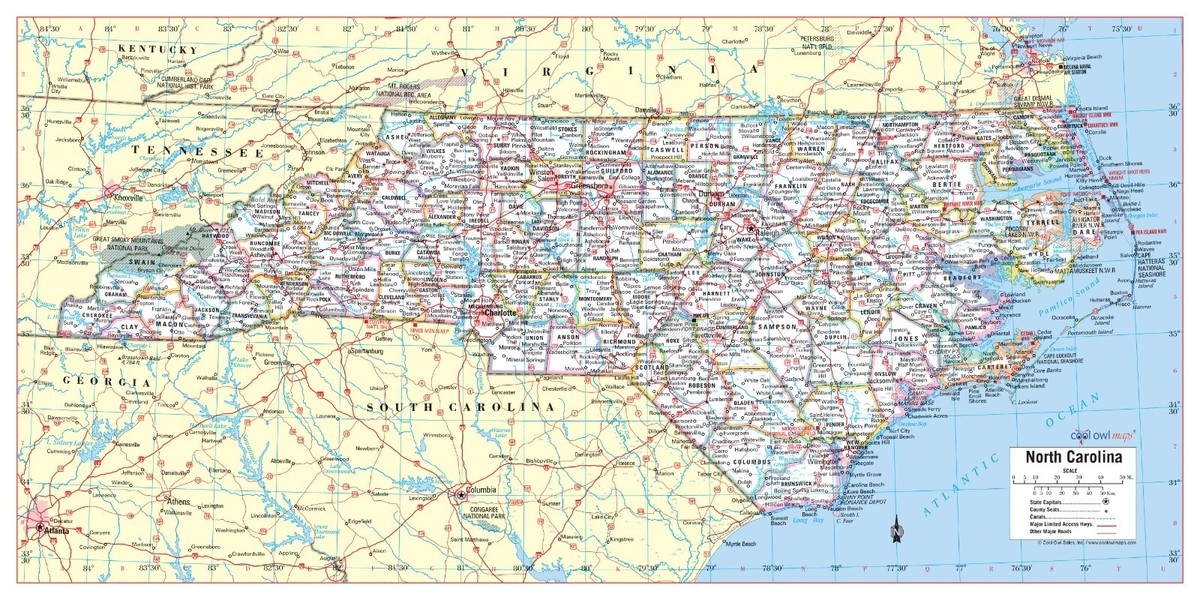 Free Printable North Carolina Map