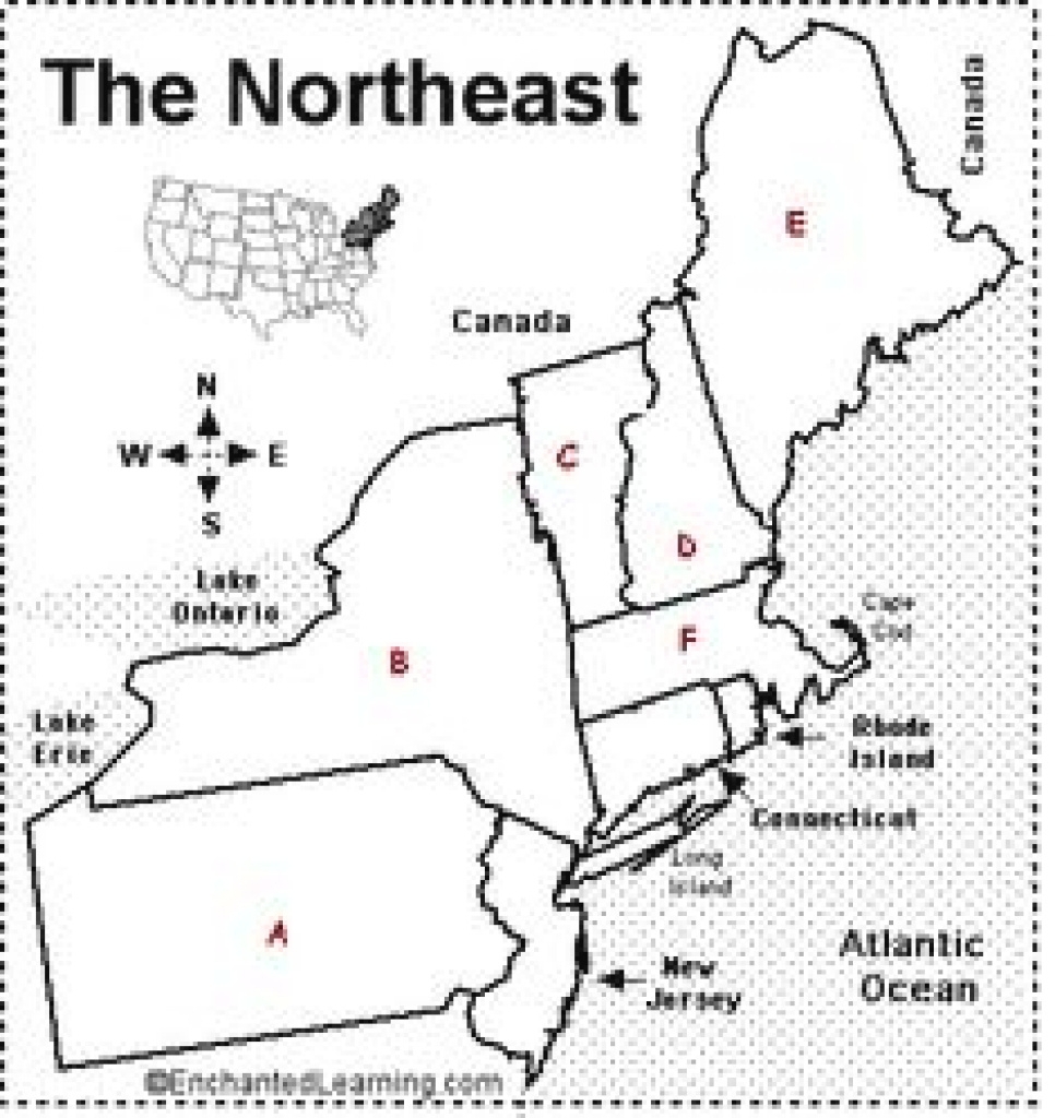 Free Printable Northeast States Map