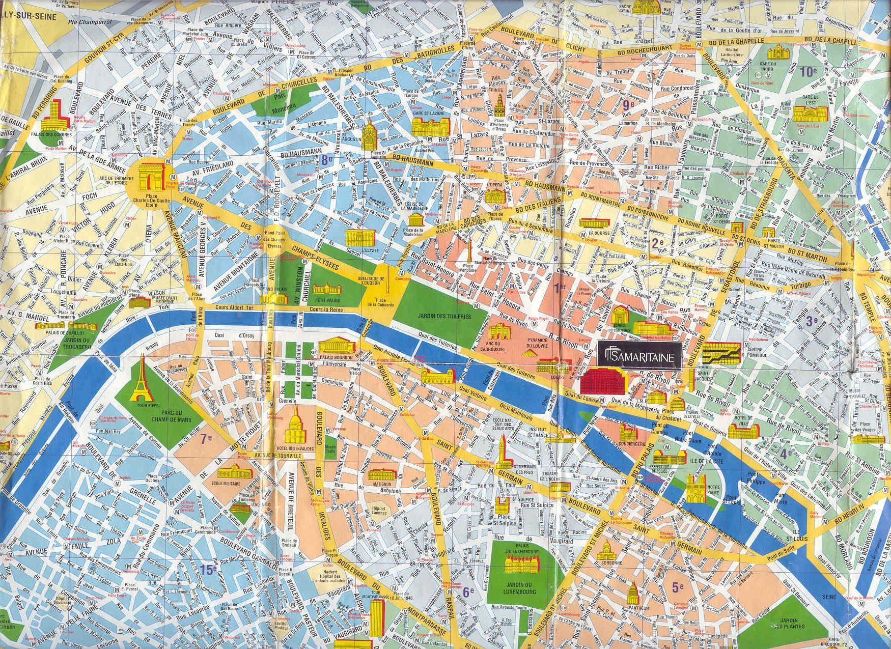 Free Printable Paris Map Your Travel Guide Printables For Everyone