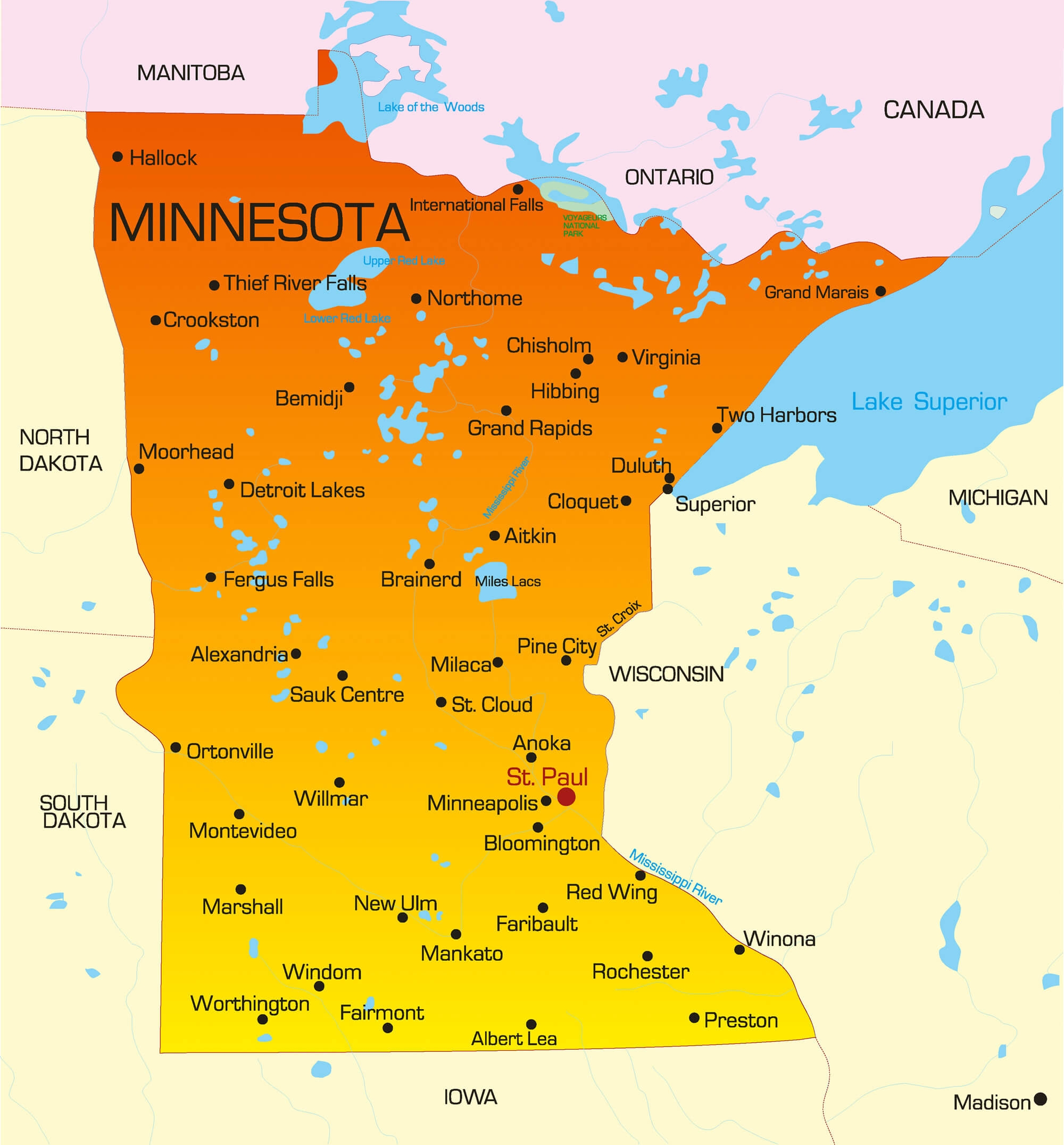 Free Printable State Map Of Minnesota Year Guide Printables For 