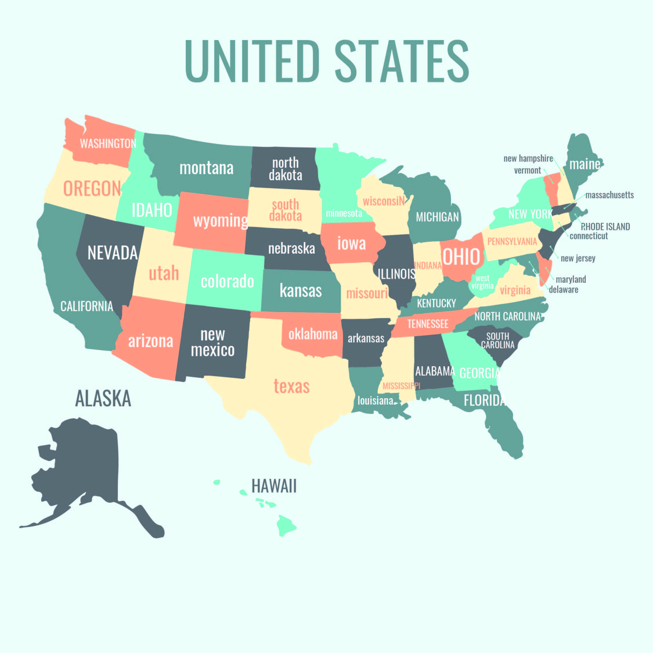 Free Printable United States Map With State Names Printable Us Map With 