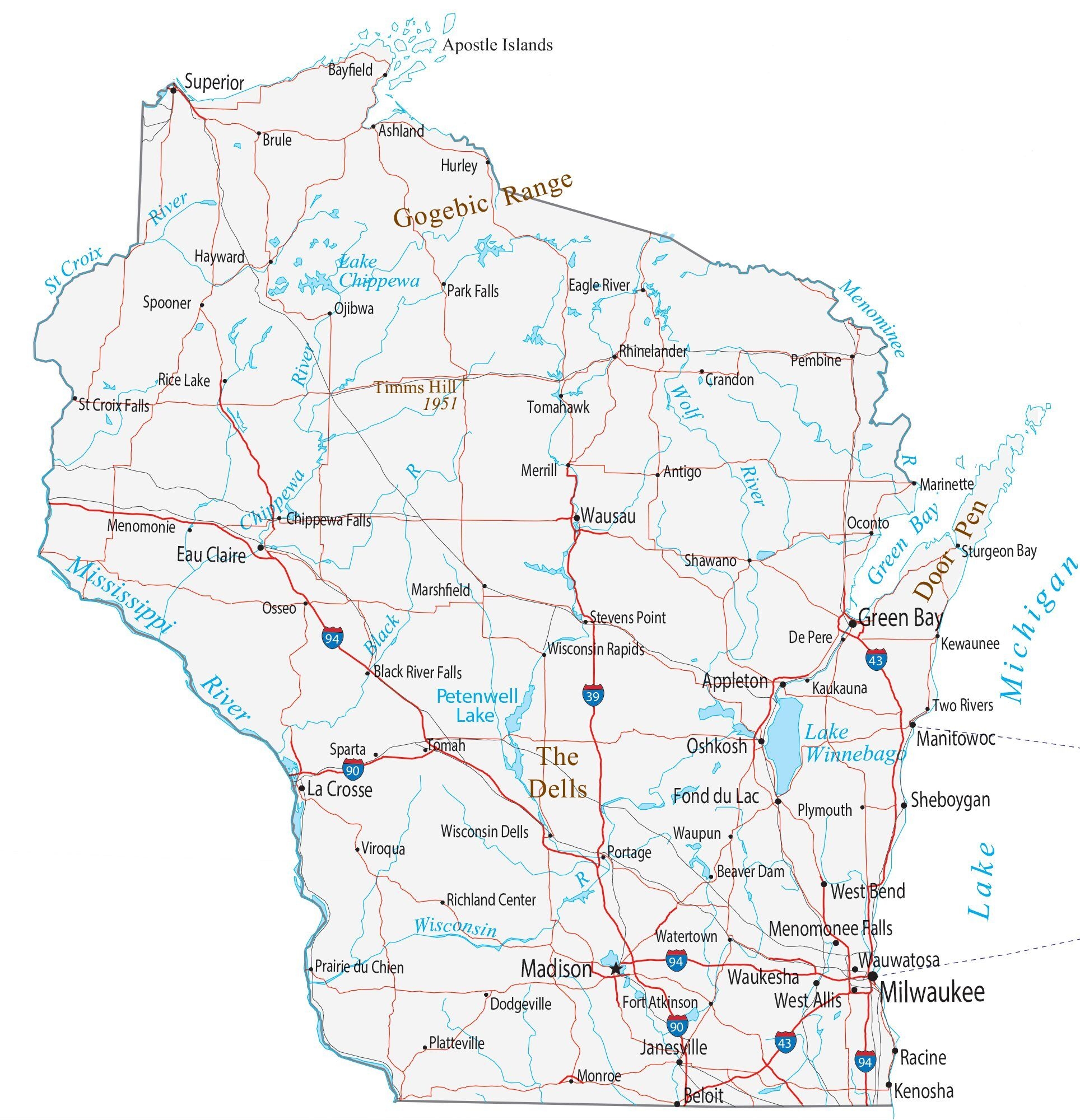 Free Printable Wisconsin County Map Easy Download Printables For 