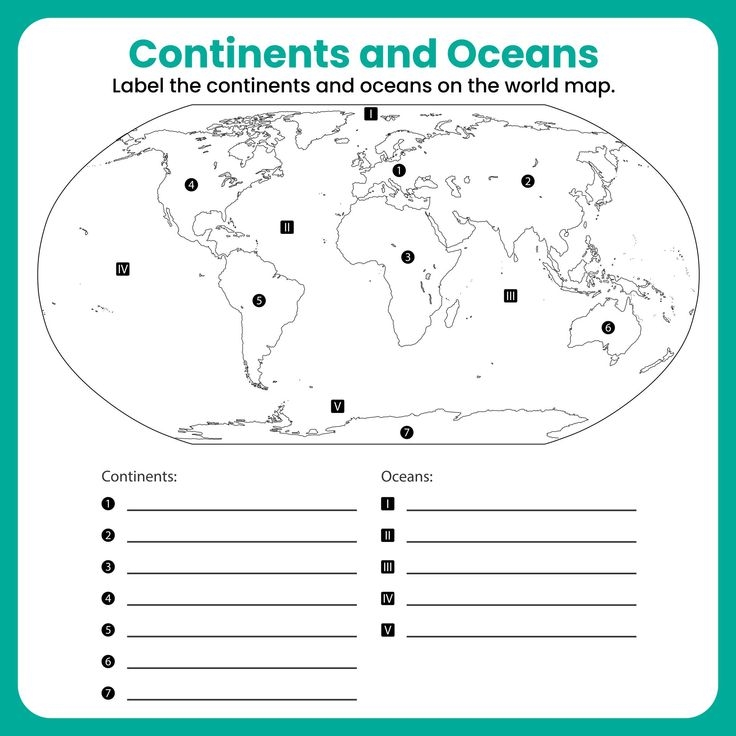 Free Printable World Map With Continents And Oceans Download Free 
