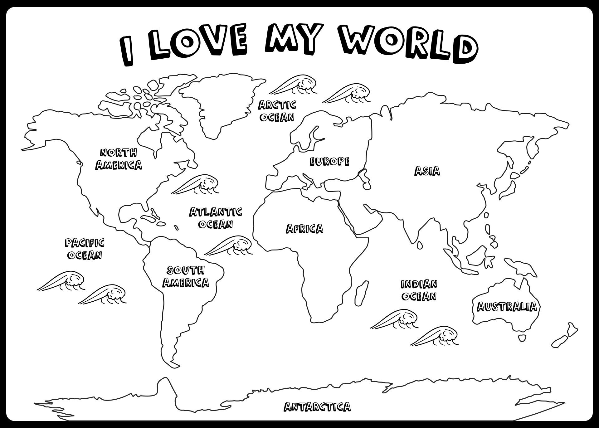 Free Printable World Map With Countries Labeled Black And White 