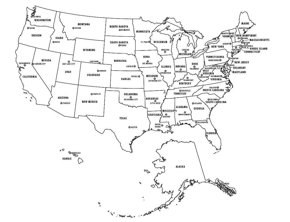 Free United States Map Black And White Printable Download Free United 