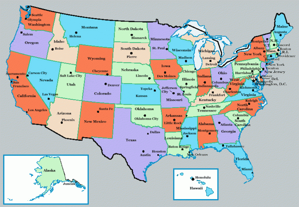 Free US Map With Capitals Printable Easy Print Printables For Everyone