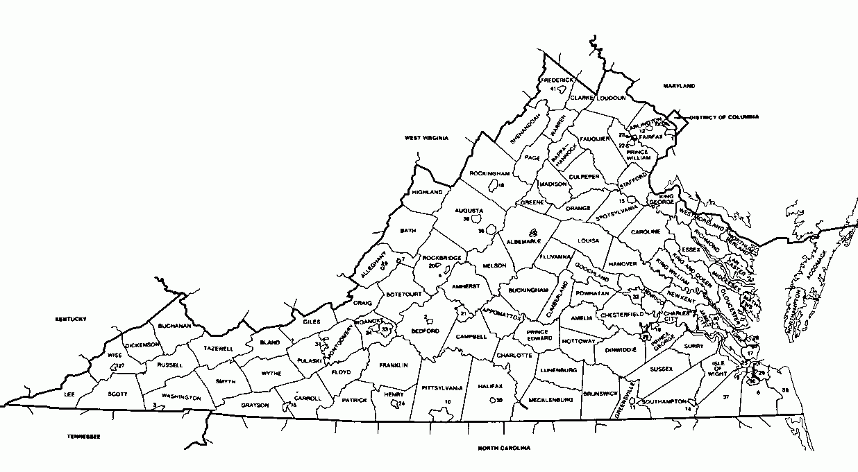 Free Virginia County Map Printable Easy Download Printables For Everyone