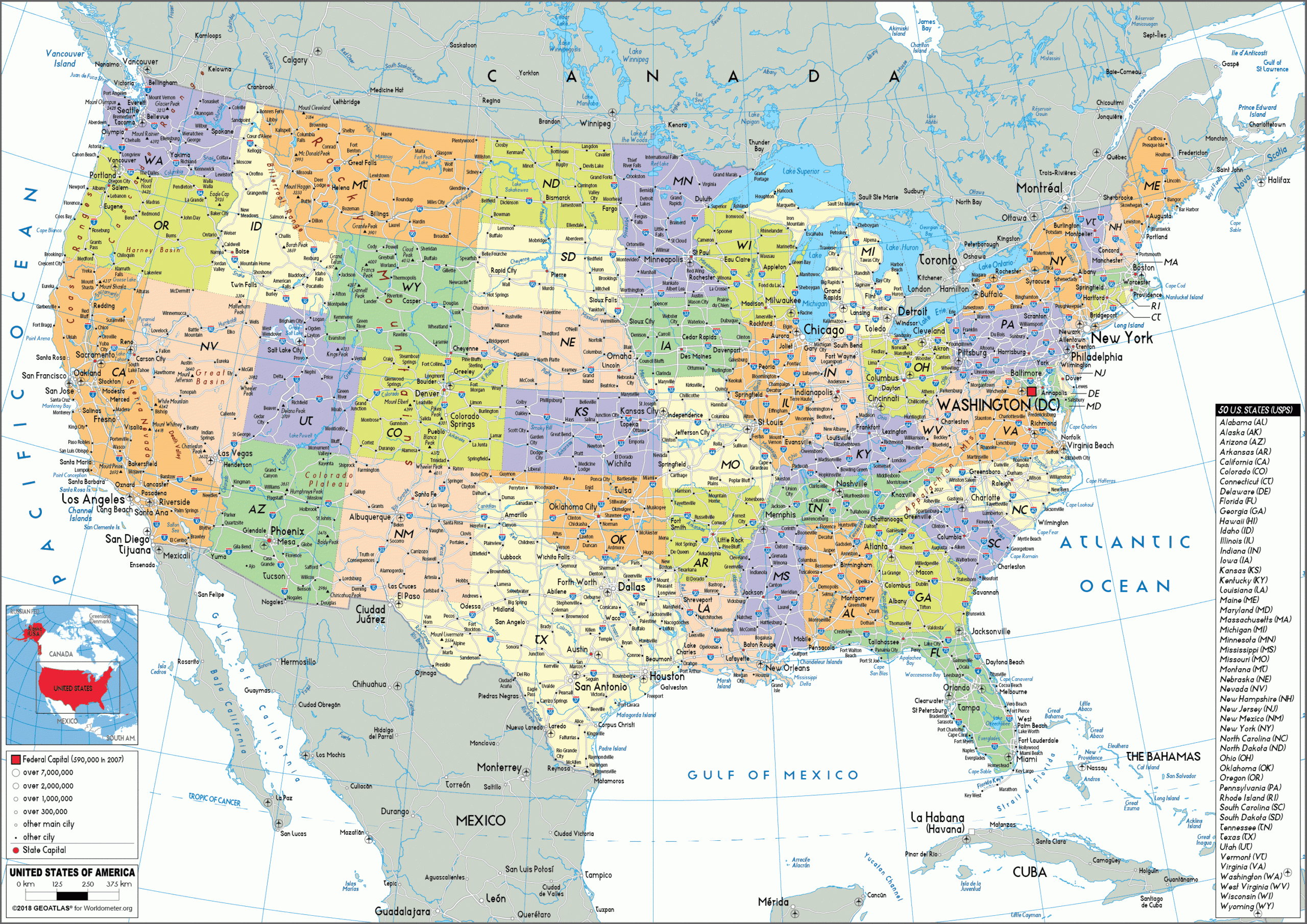Full Page Printable Map Of Usa Free Printable Map