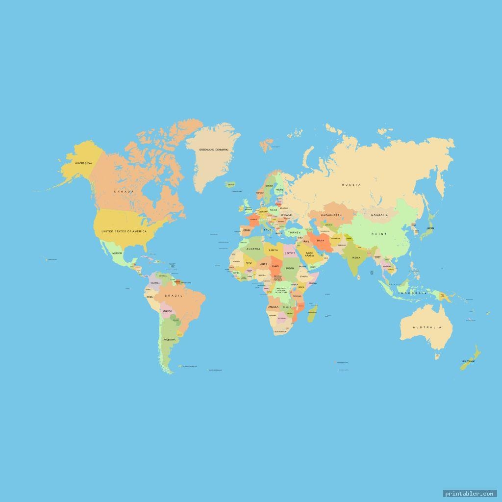 Full Page World Map Printable