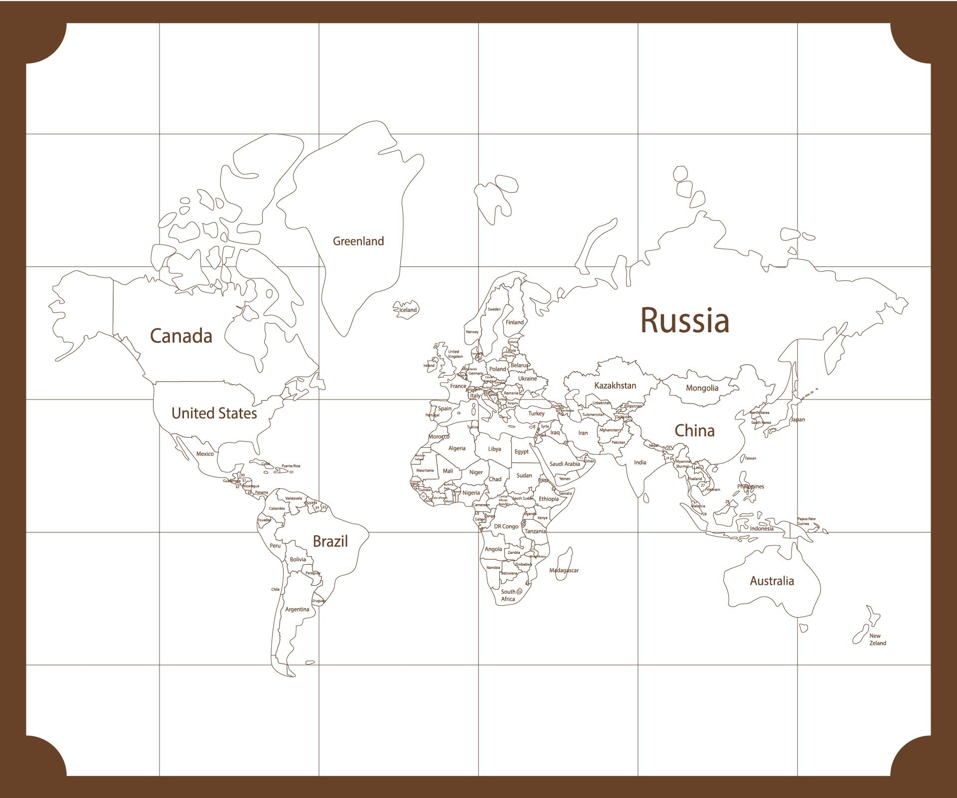 Full Page World Map Printable