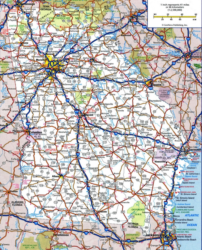 Georgia State Map And Travel Information Download Free Georgia 