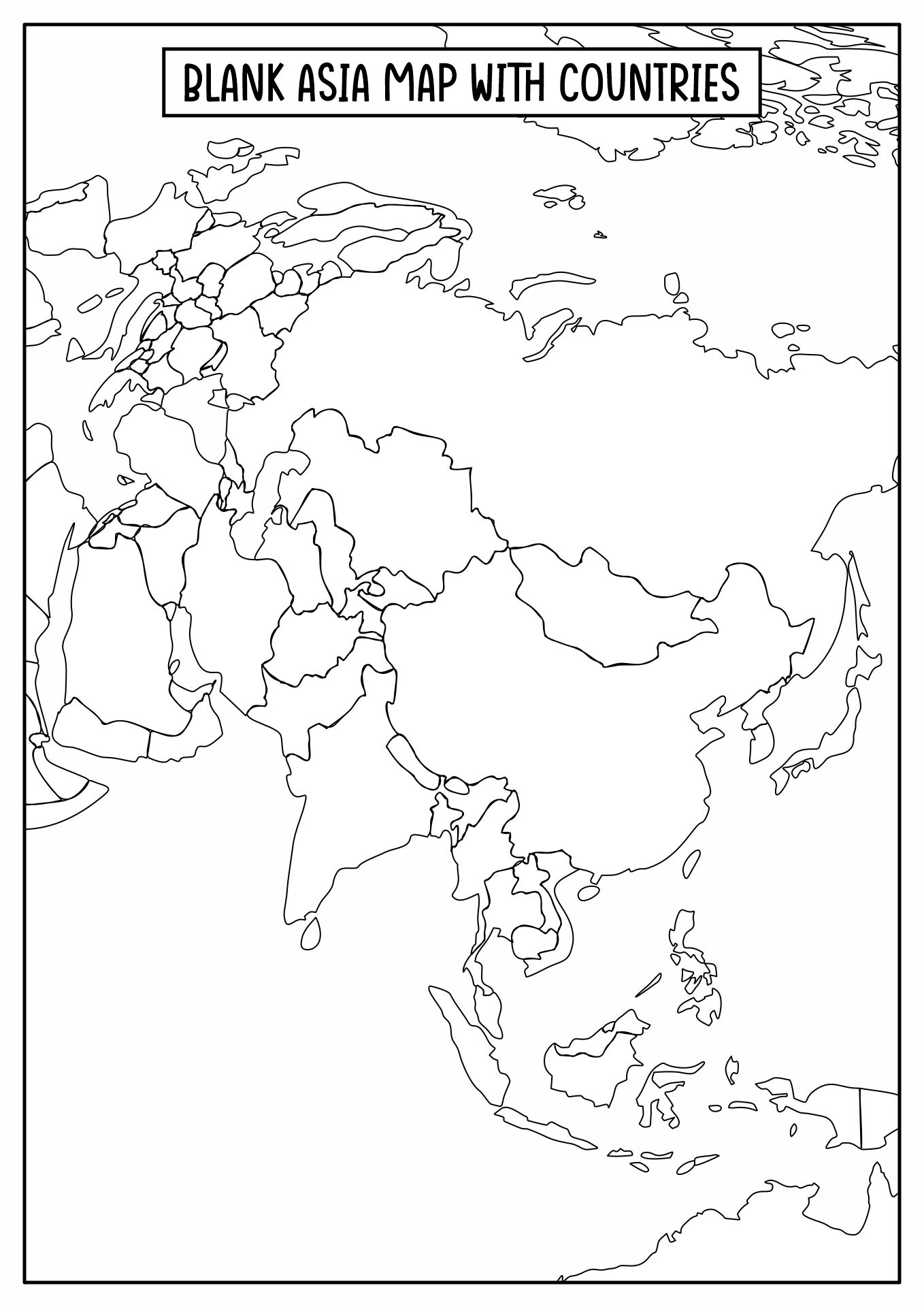 Get Your Free Asia Map Printable Now Printables For Everyone