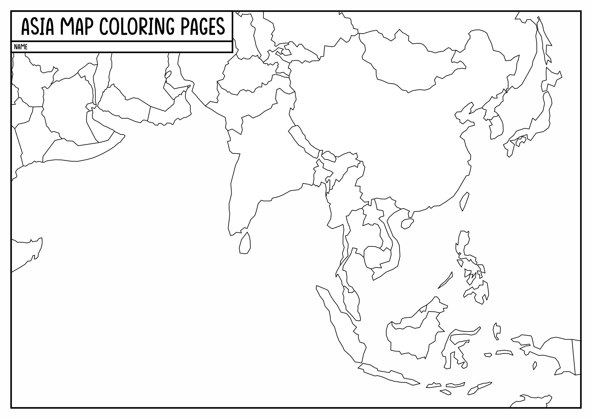 Get Your Free Printable Blank Asia Map PDF Printables For Everyone
