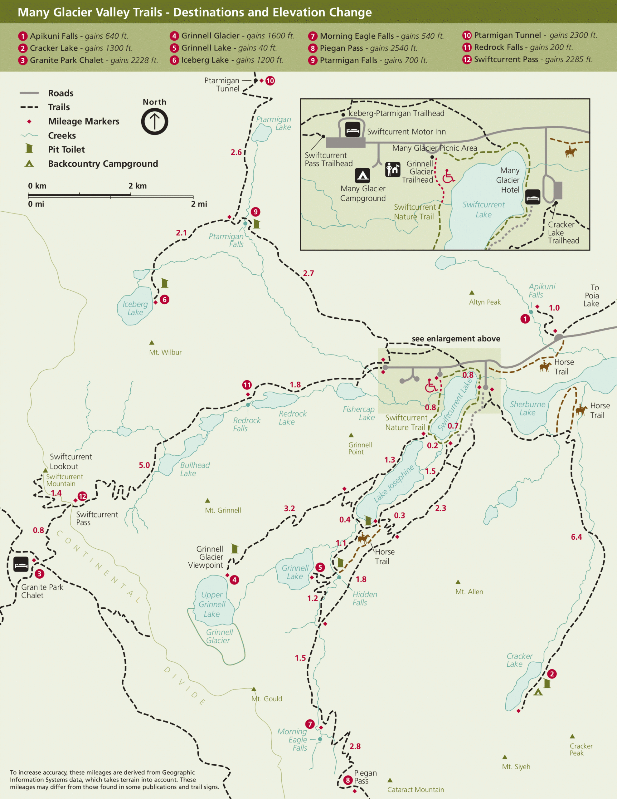 Glacier National Park Map Printable
