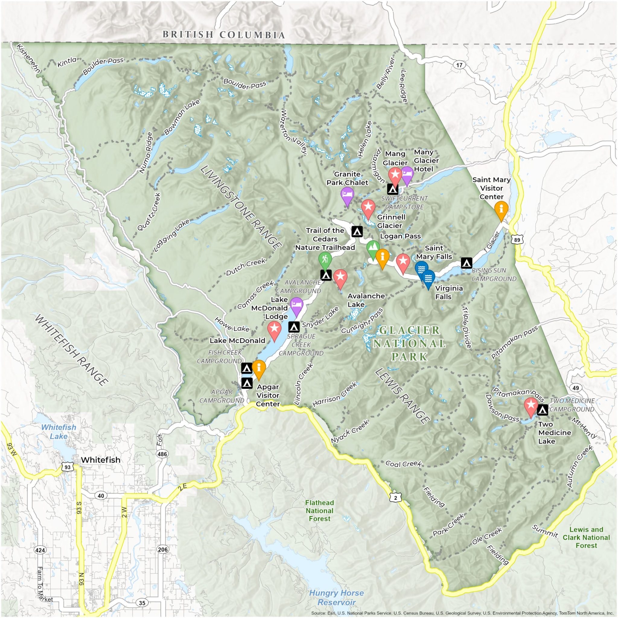Glacier National Park Map Printable