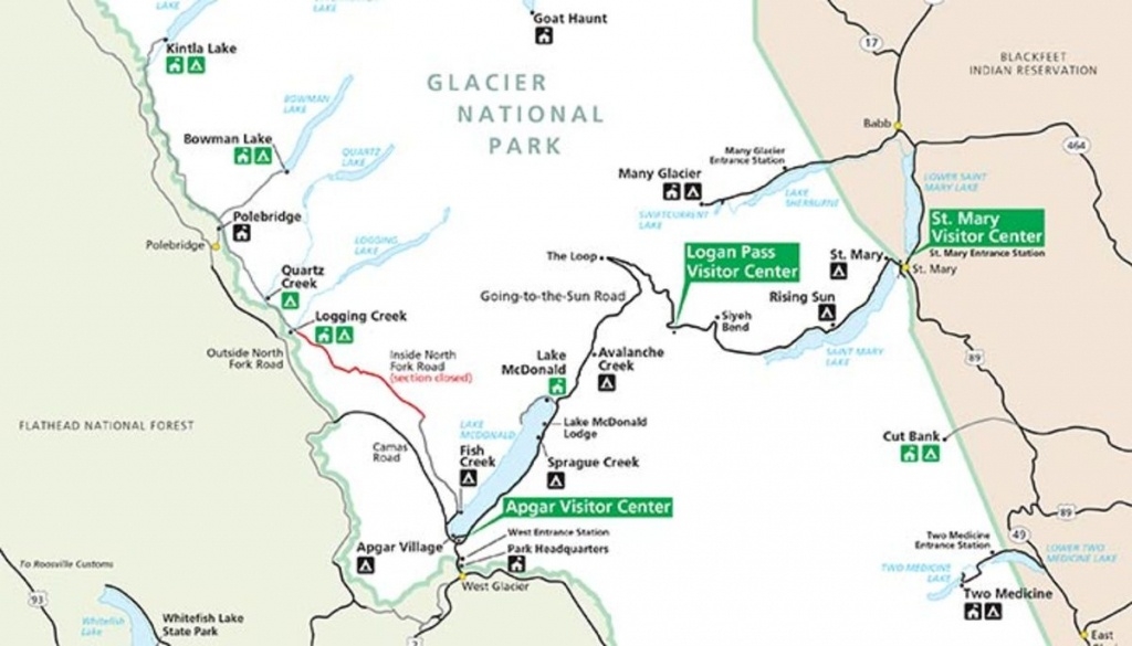 Glacier National Park Map Printable