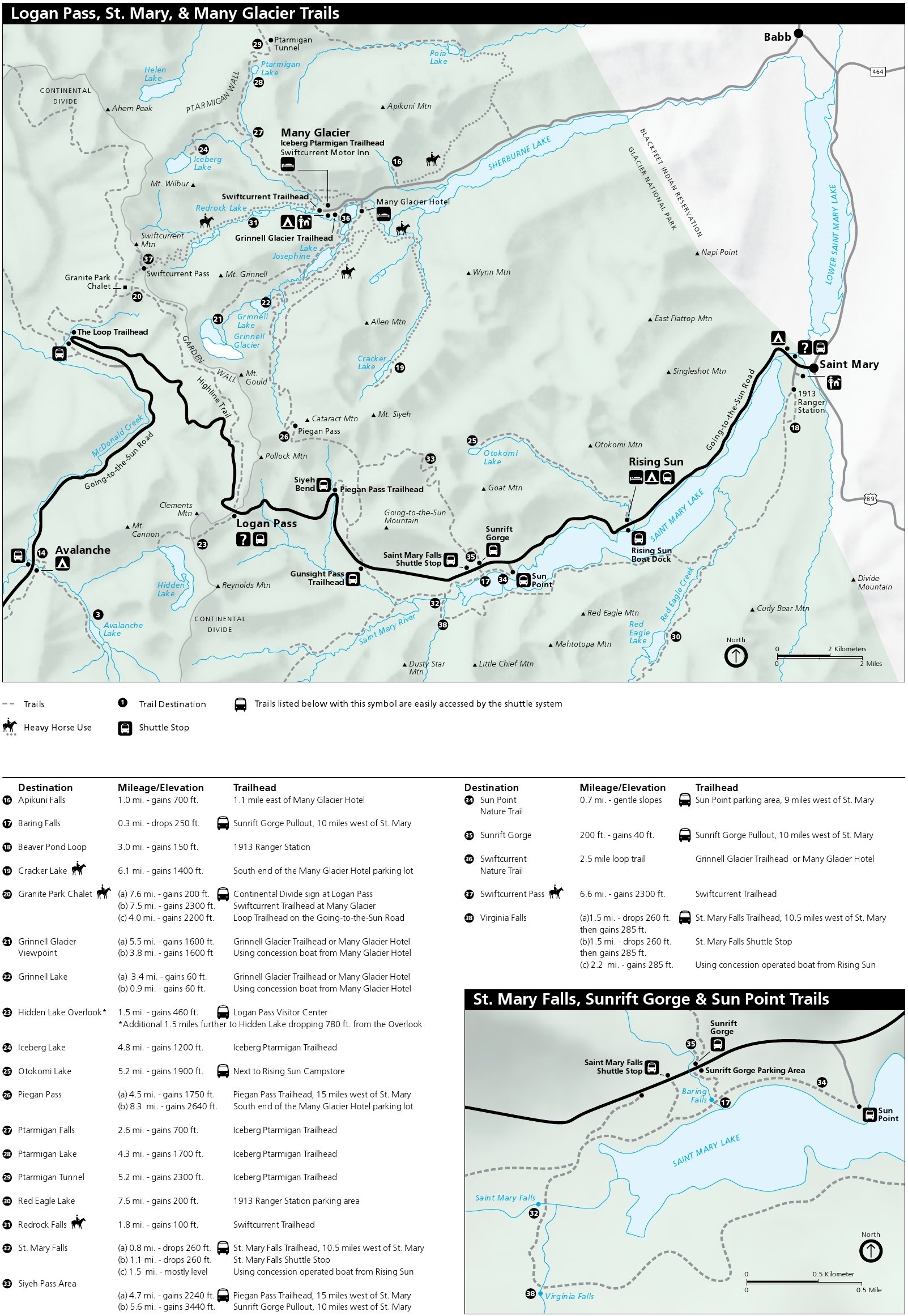 Glacier National Park Map Printable Free Printable Map