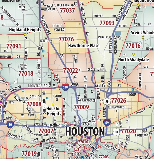 Greater Houston Metro Area ZIP Code Map Texas Map Store Worksheets 