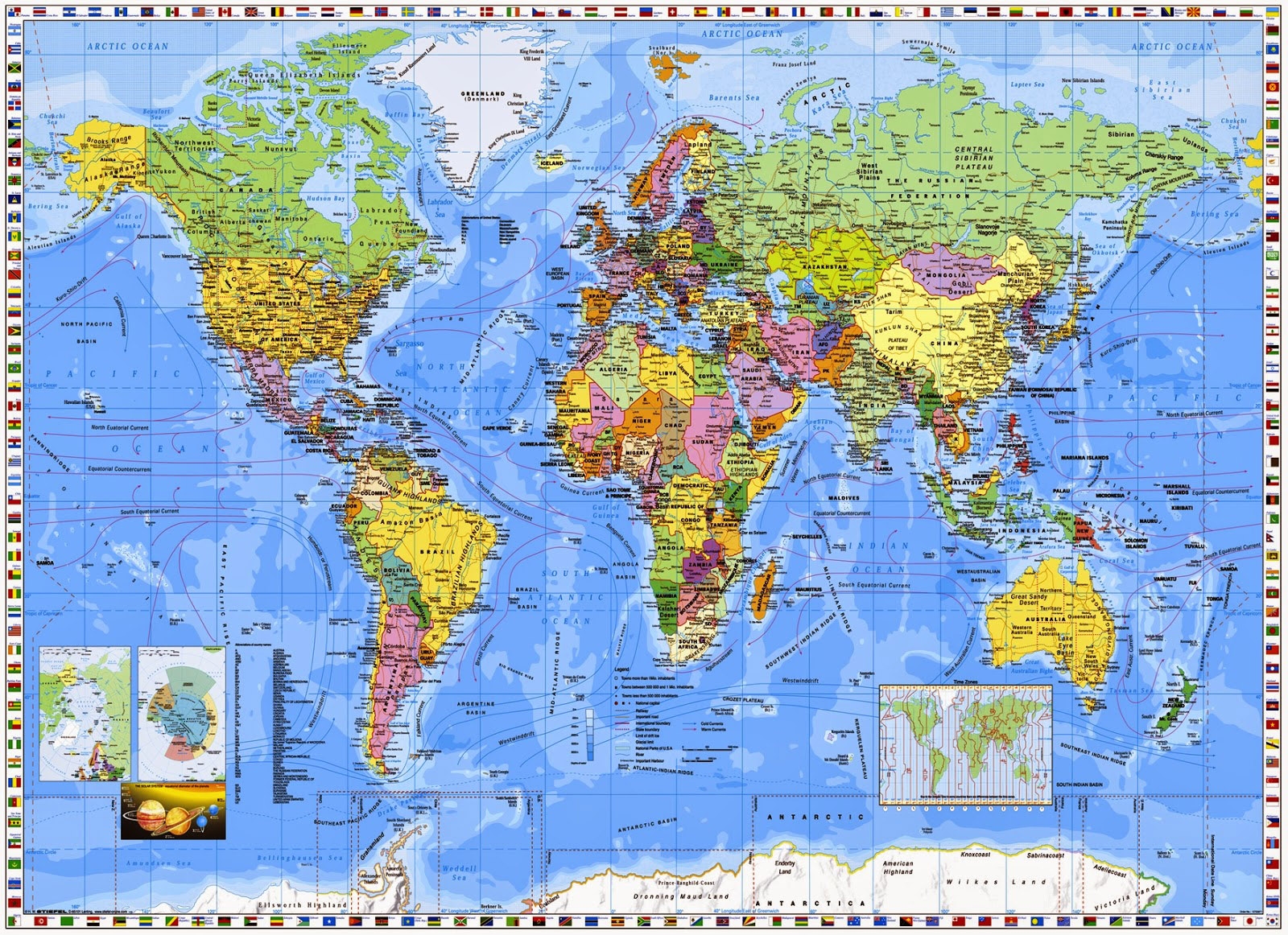 High Resolution Printable World Map