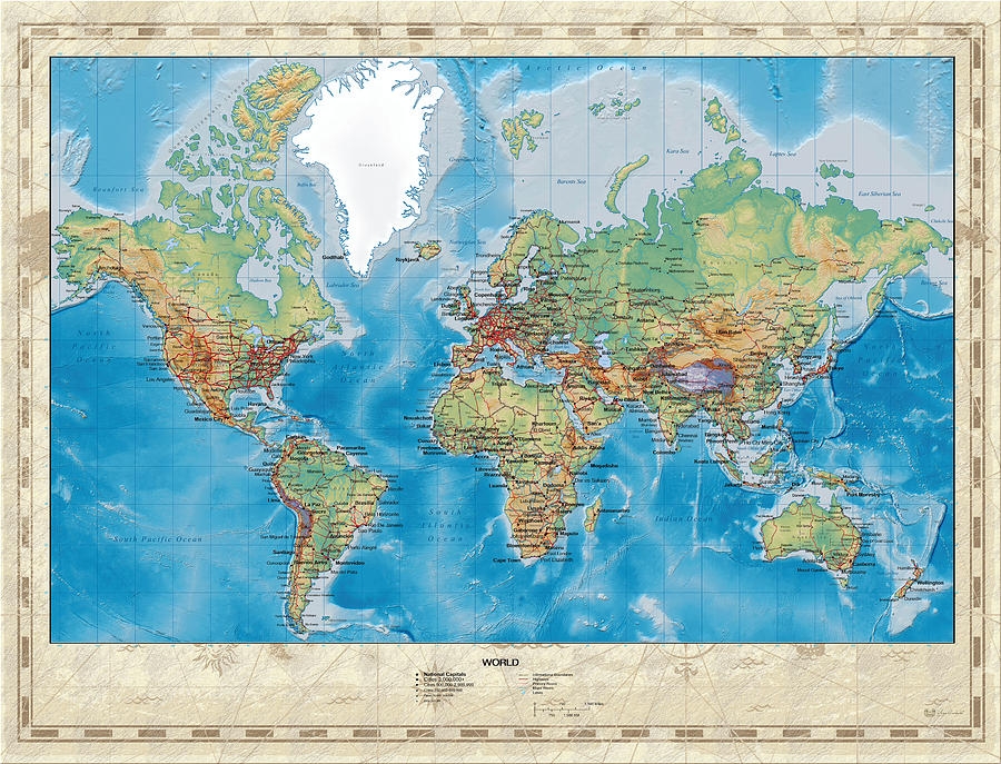 High Resolution Printable World Map
