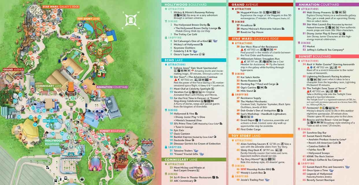 Hollywood Studios Map 2024 Printable