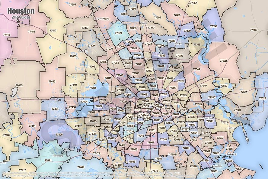 Houston Zip Code Map Printable