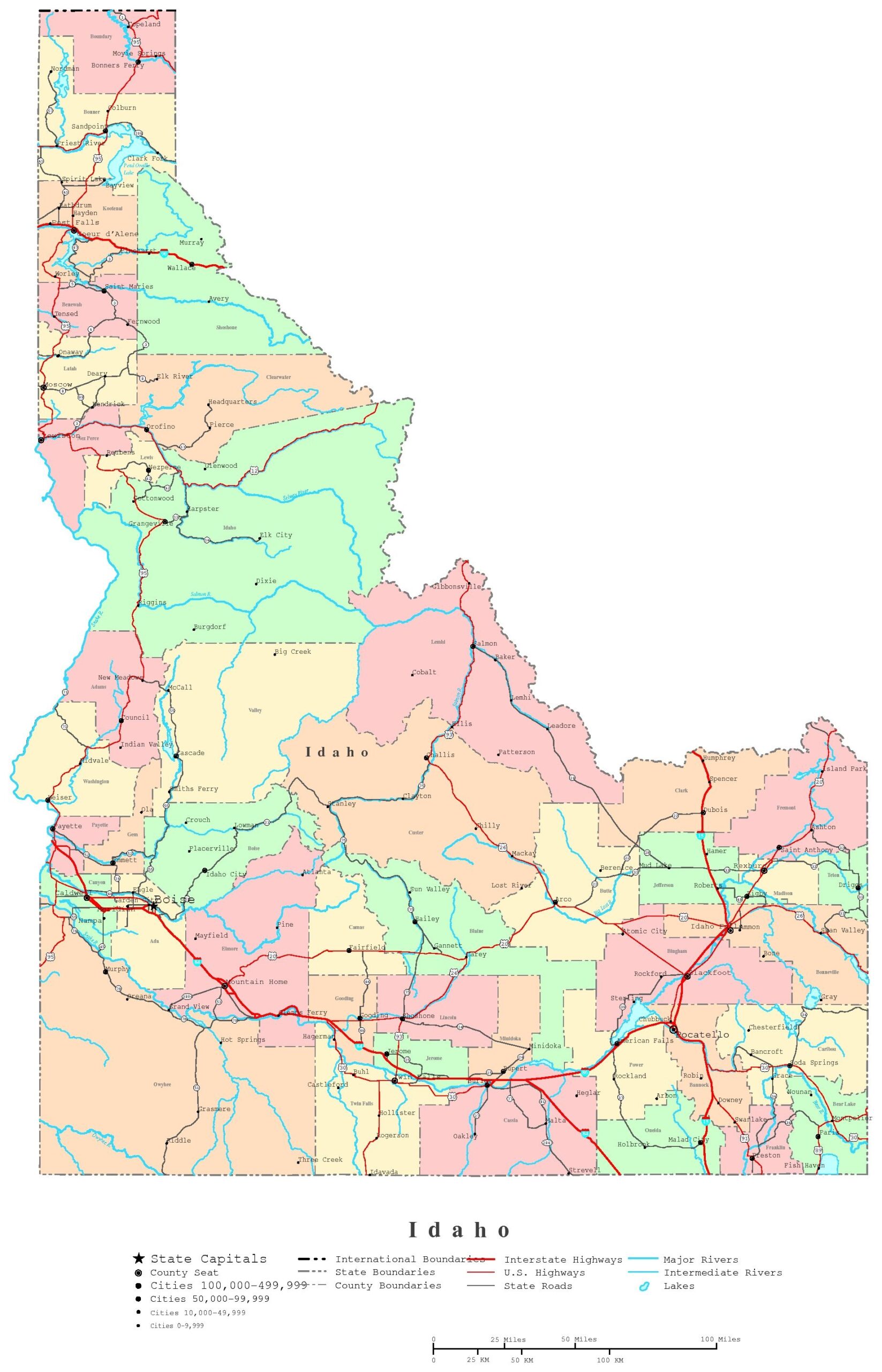 Idaho State Map Printable