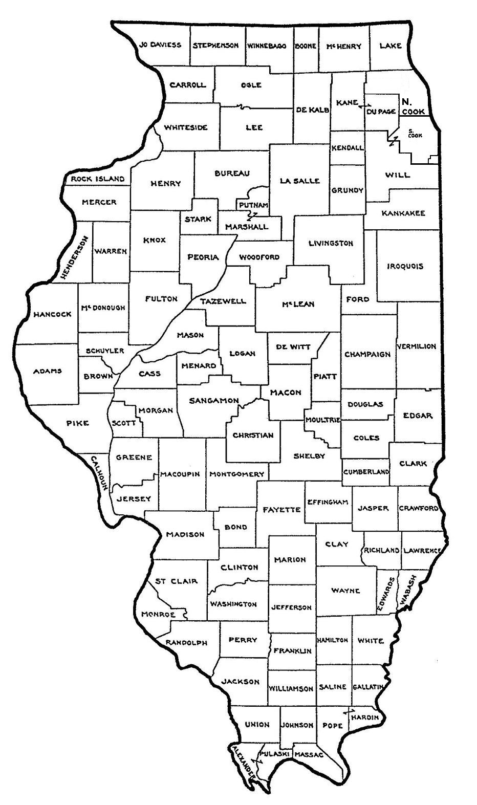 Illinois County Map Printable