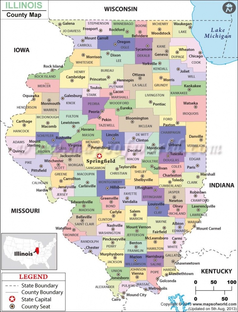 Illinois County Map With Cities Printable Illinois County Map With Cities Printable