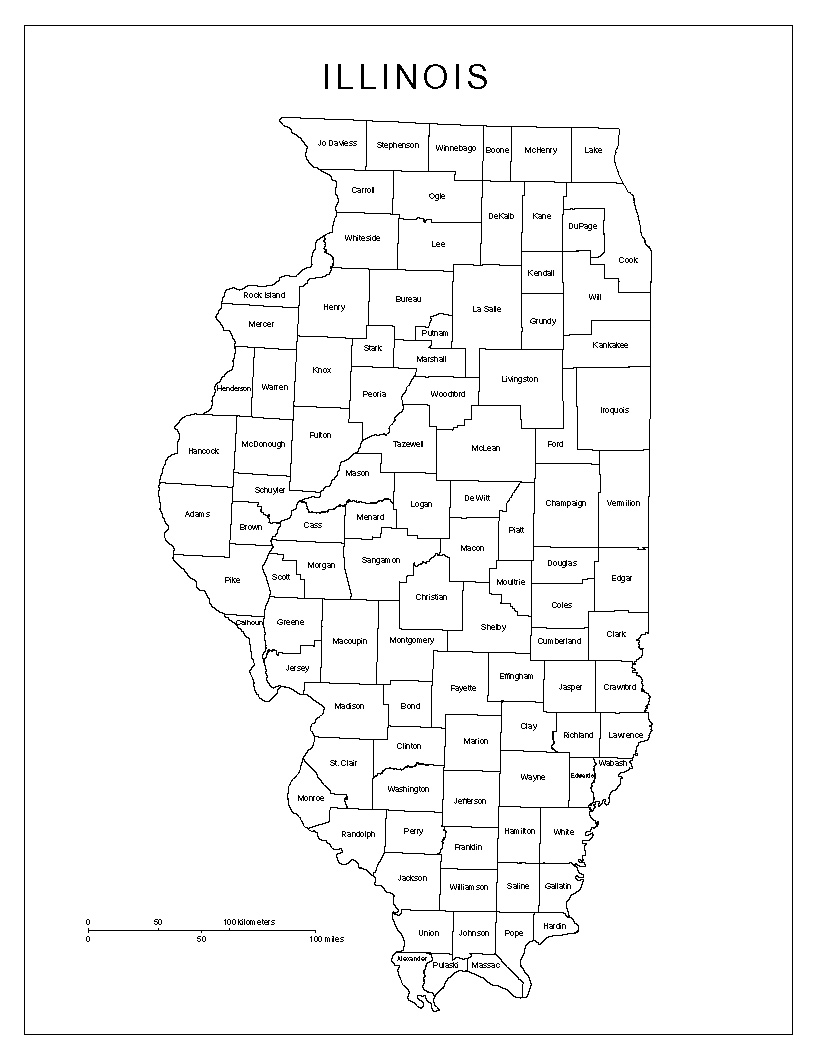 Illinois State Map Printable