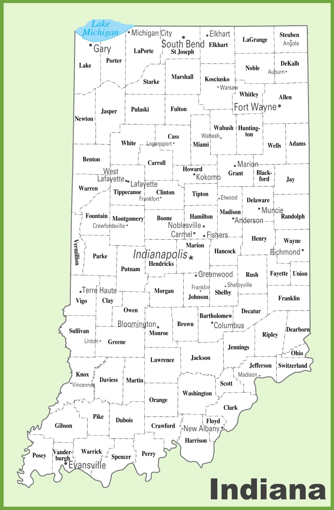 Indiana County Map Printable