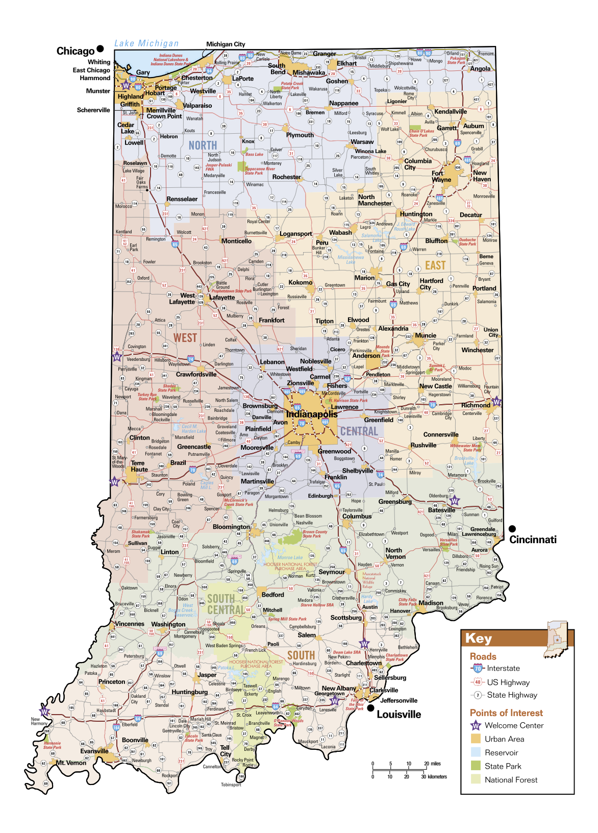 Indiana State Map Printable