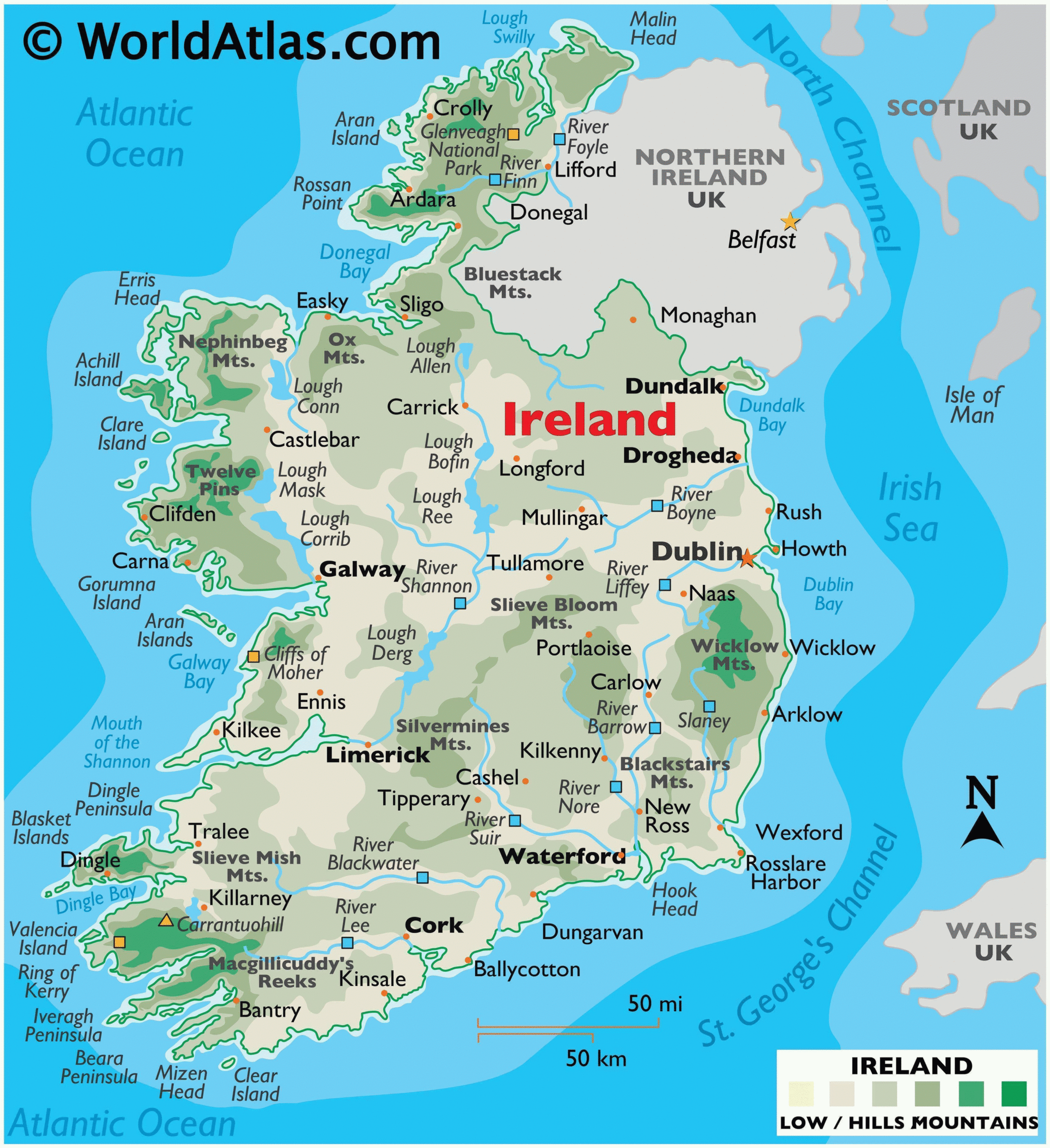 Ireland Large Color Map