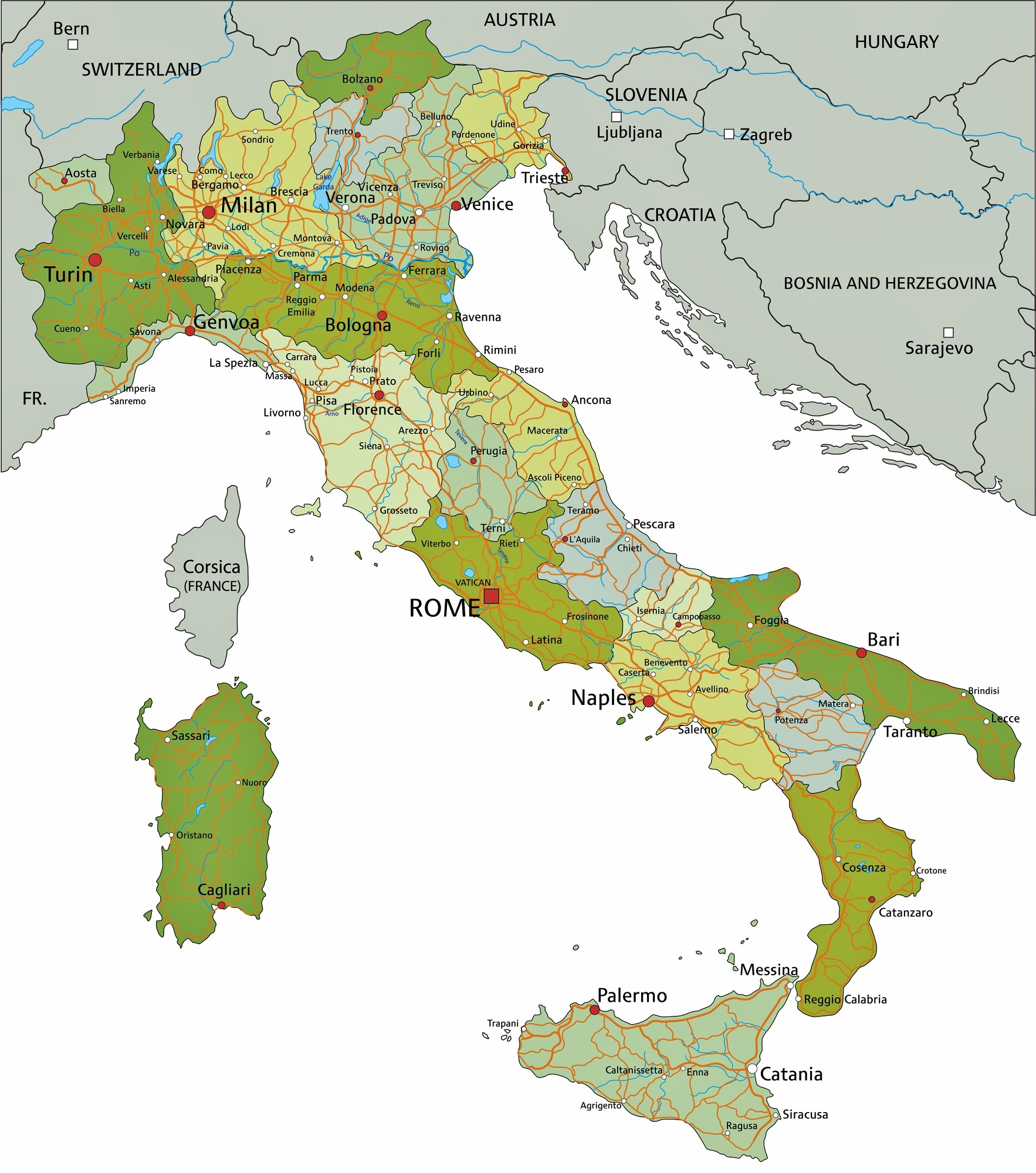 Italy Map Printable
