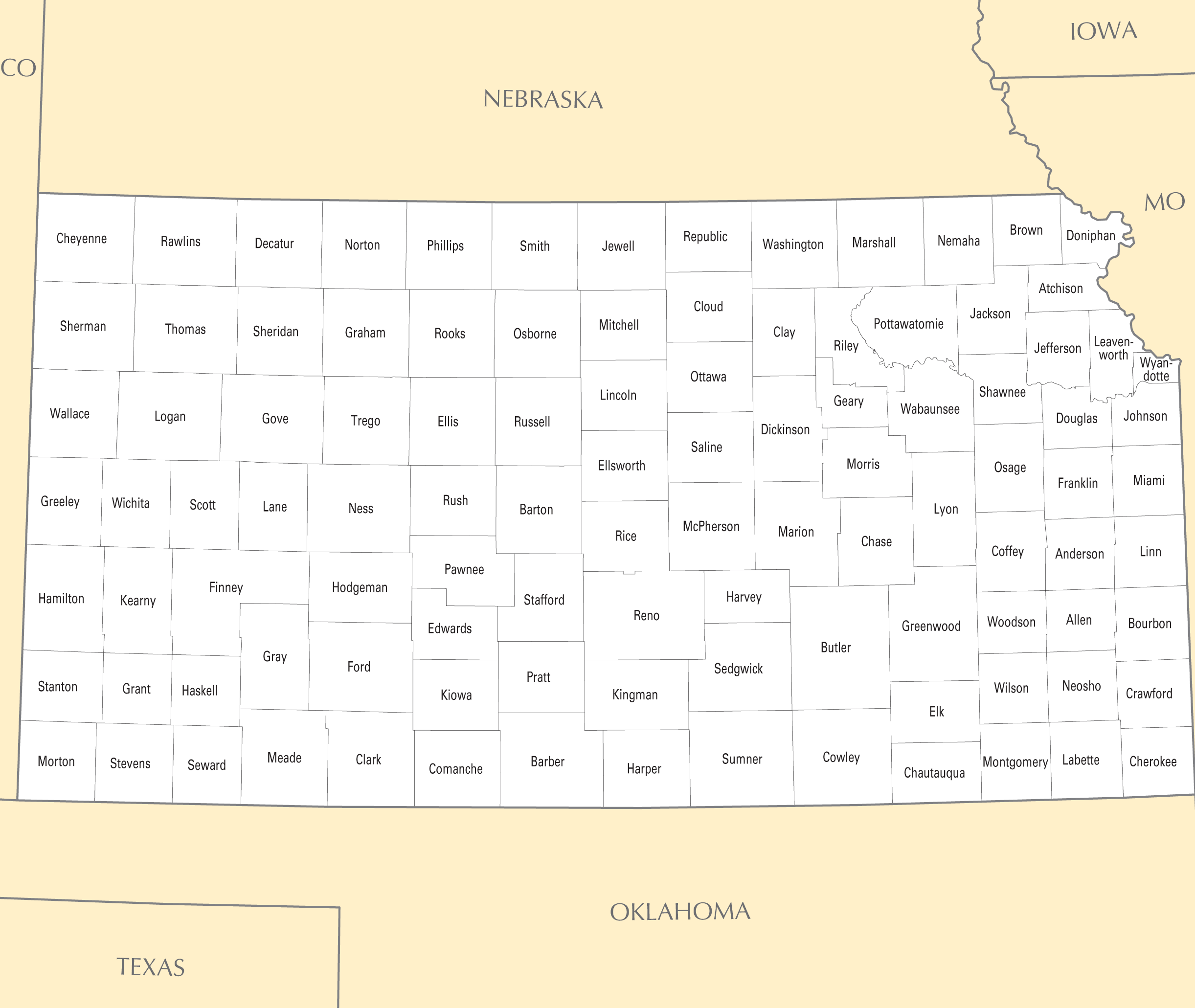 Kansas County Map Printable Printable Sight Words List