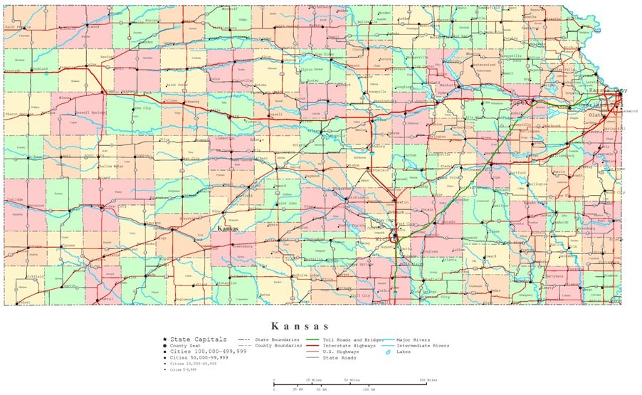 Kansas Printable Map