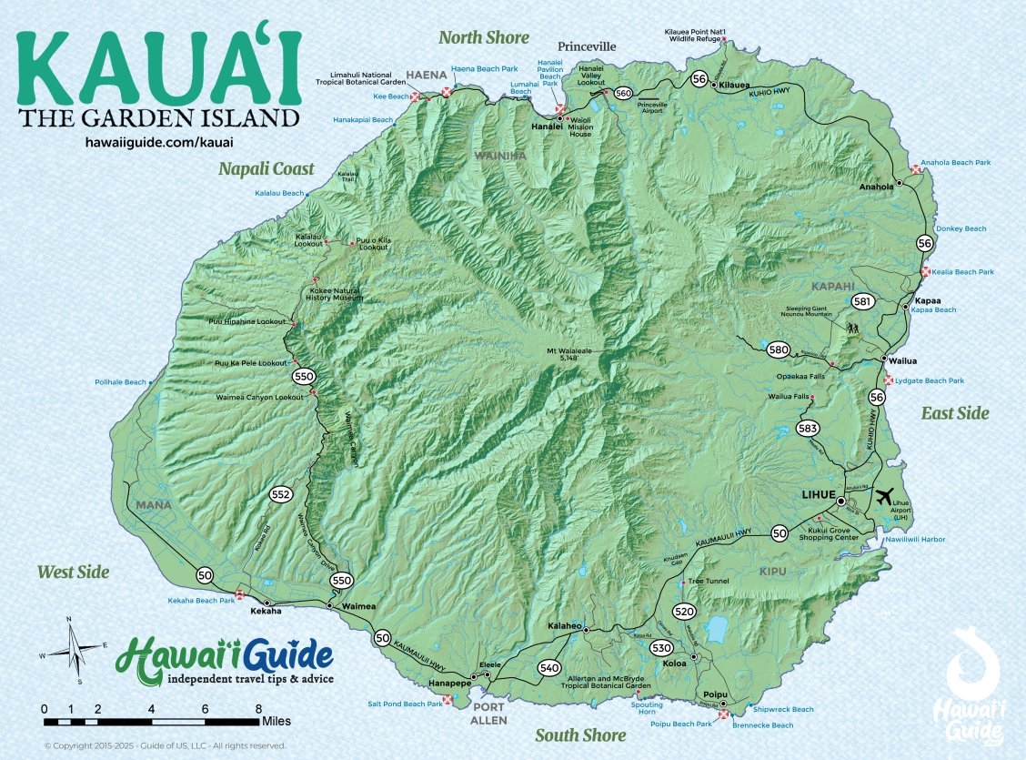 Kauai Map Printable