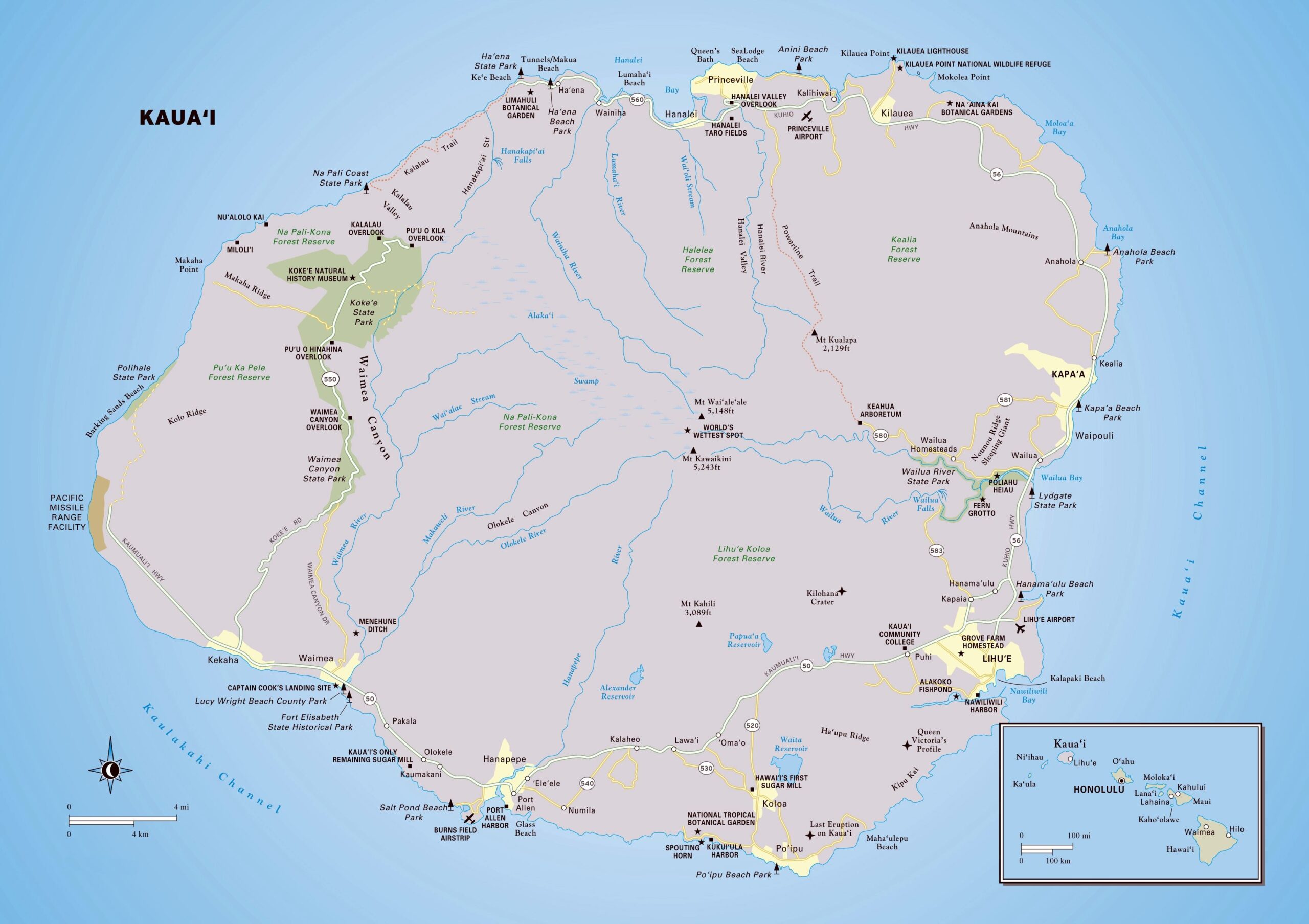 Kauai Printable Map Printable Calendar Kauai Printable Map Printable Calendar