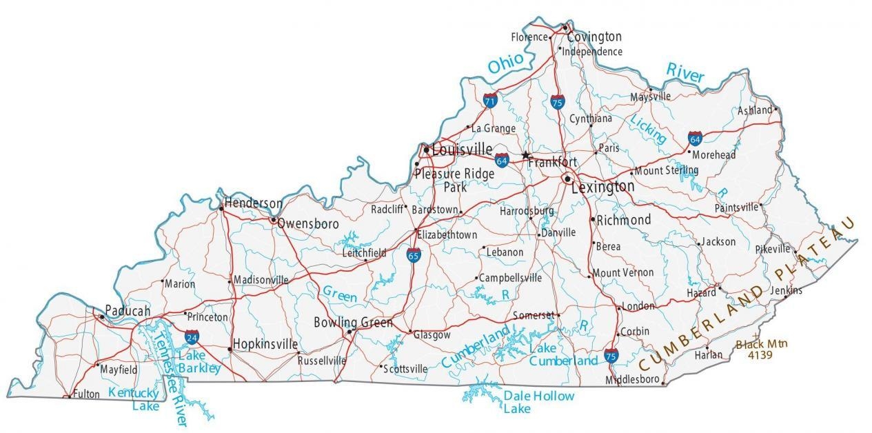 Kentucky Road Map Printable Kentucky Road Map Printable