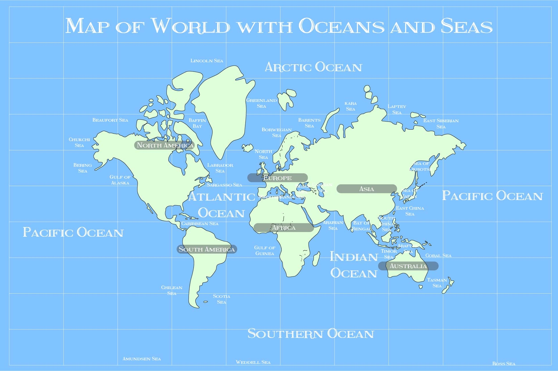 Labeled World Map Printable