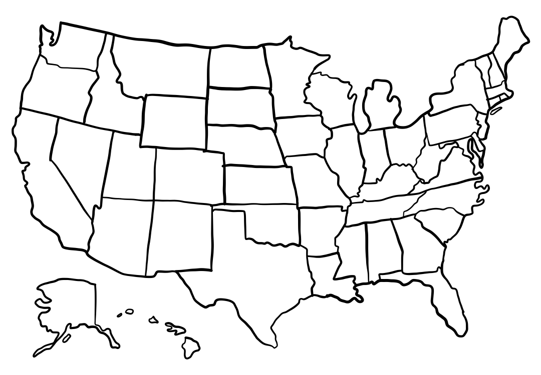 Large Blank United States Map Printable