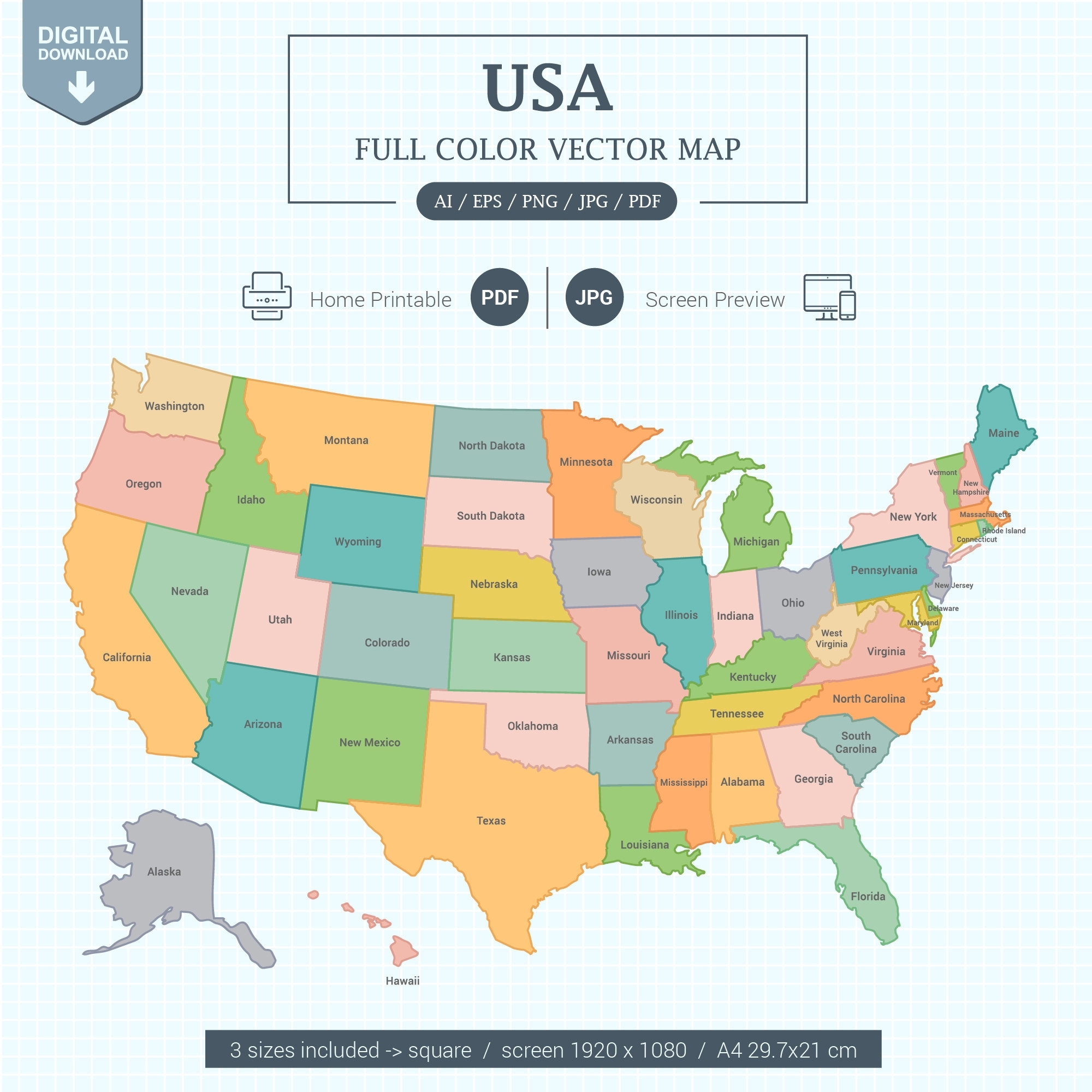 Large Printable Us Map Pdf Free Printable Map