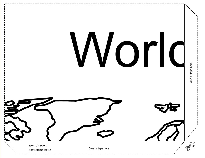 Large Printable World Map Multiple Pages