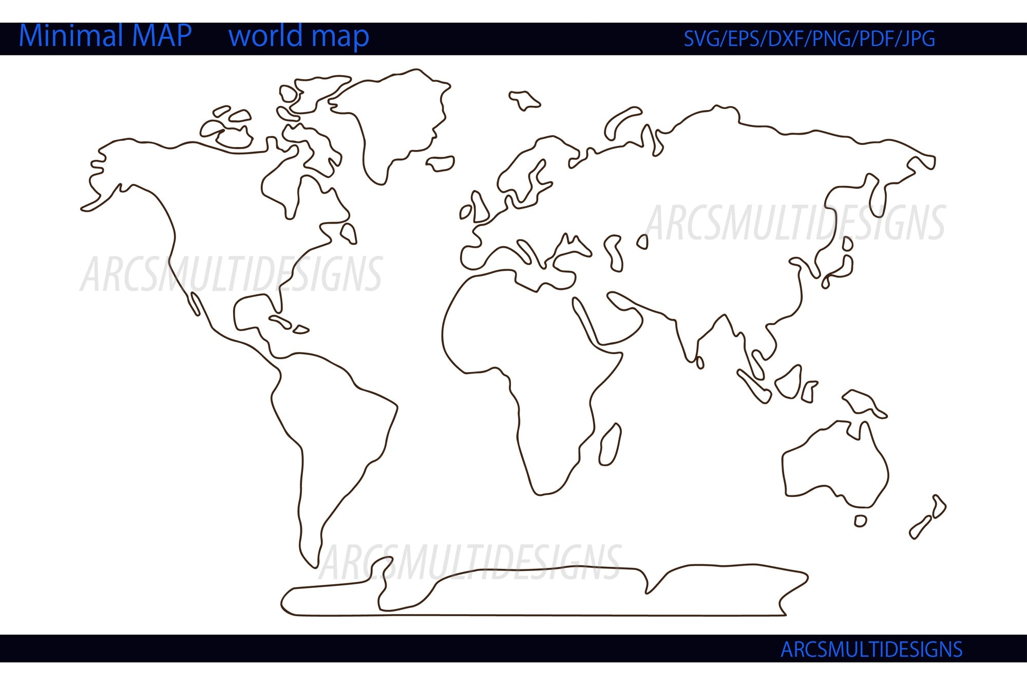 Large Printable World Map Outline