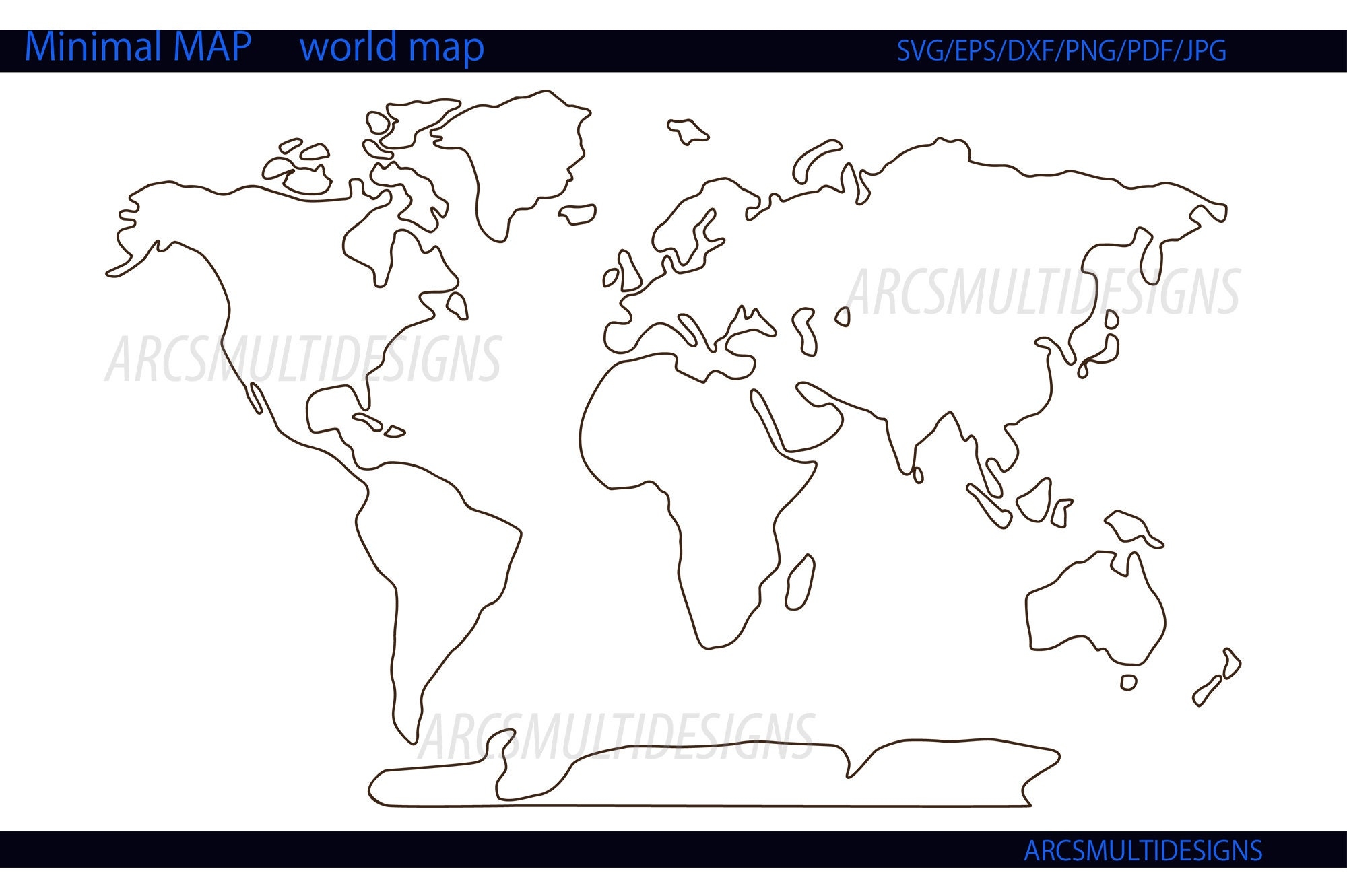 Large Printable World Map Outline