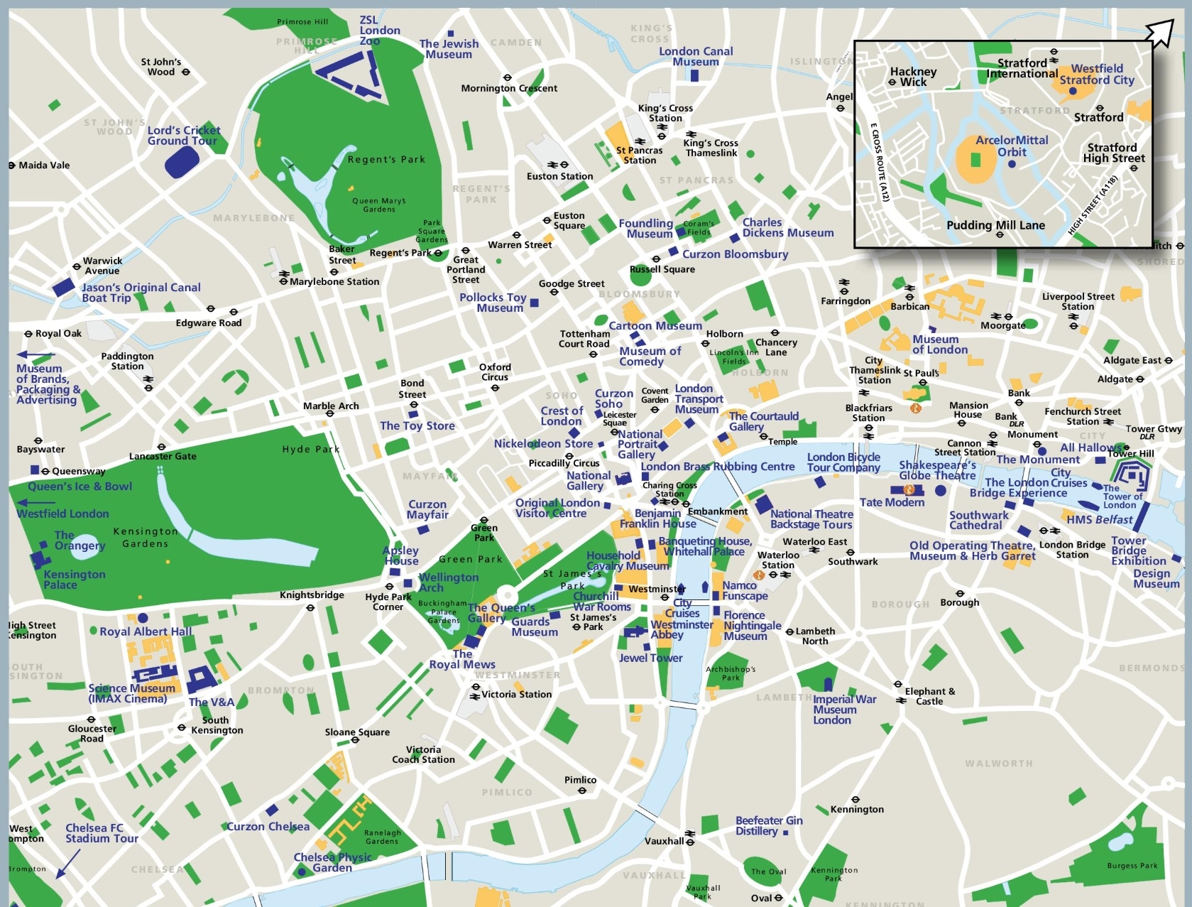 London Attractions Map Printable
