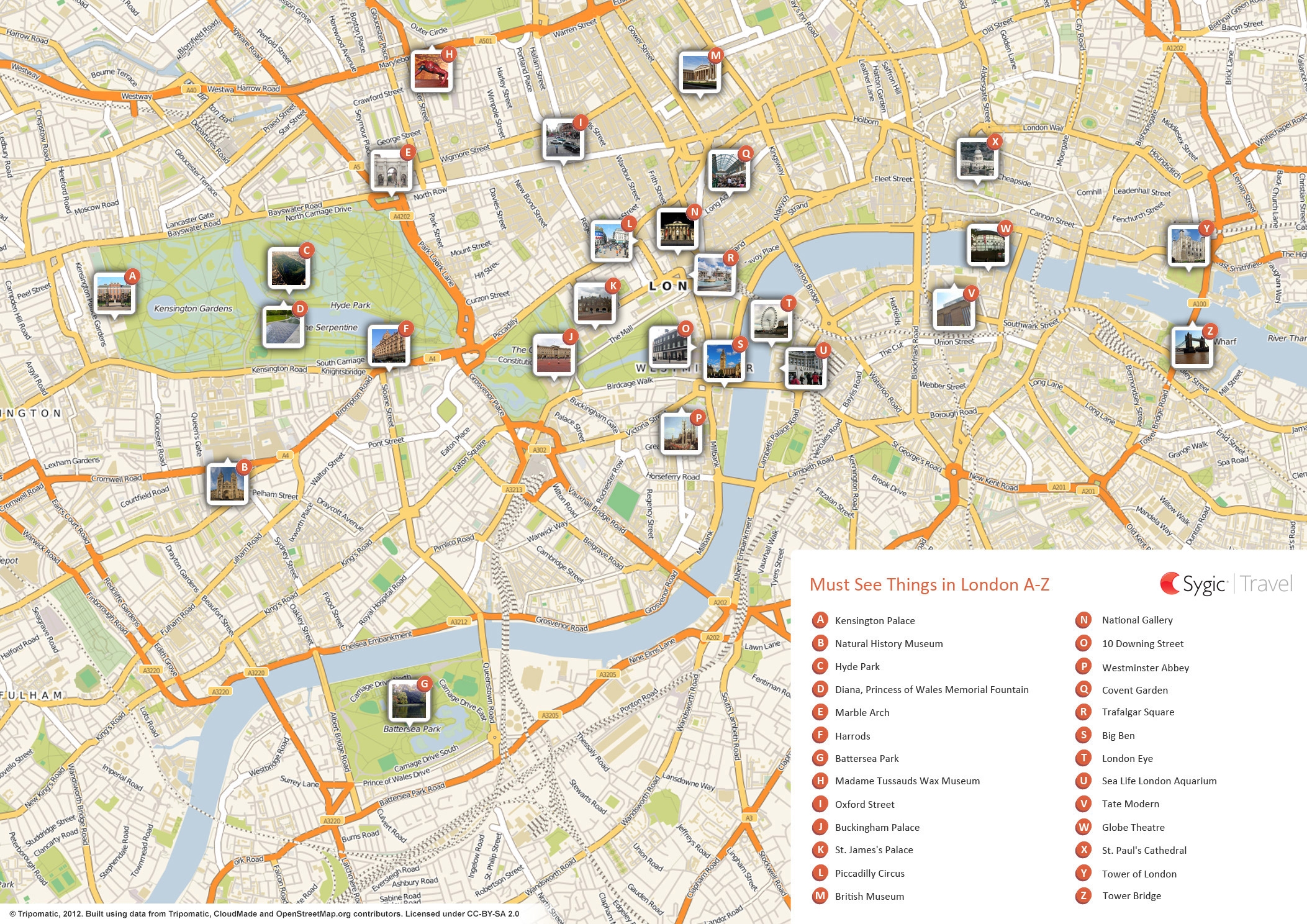 London Printable Tourist Map Tripomatic