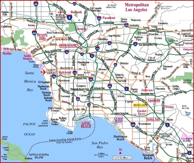 Los Angeles Tourist Map Printable