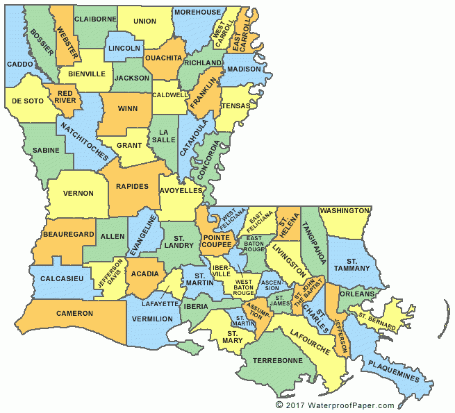Louisiana Map Printable