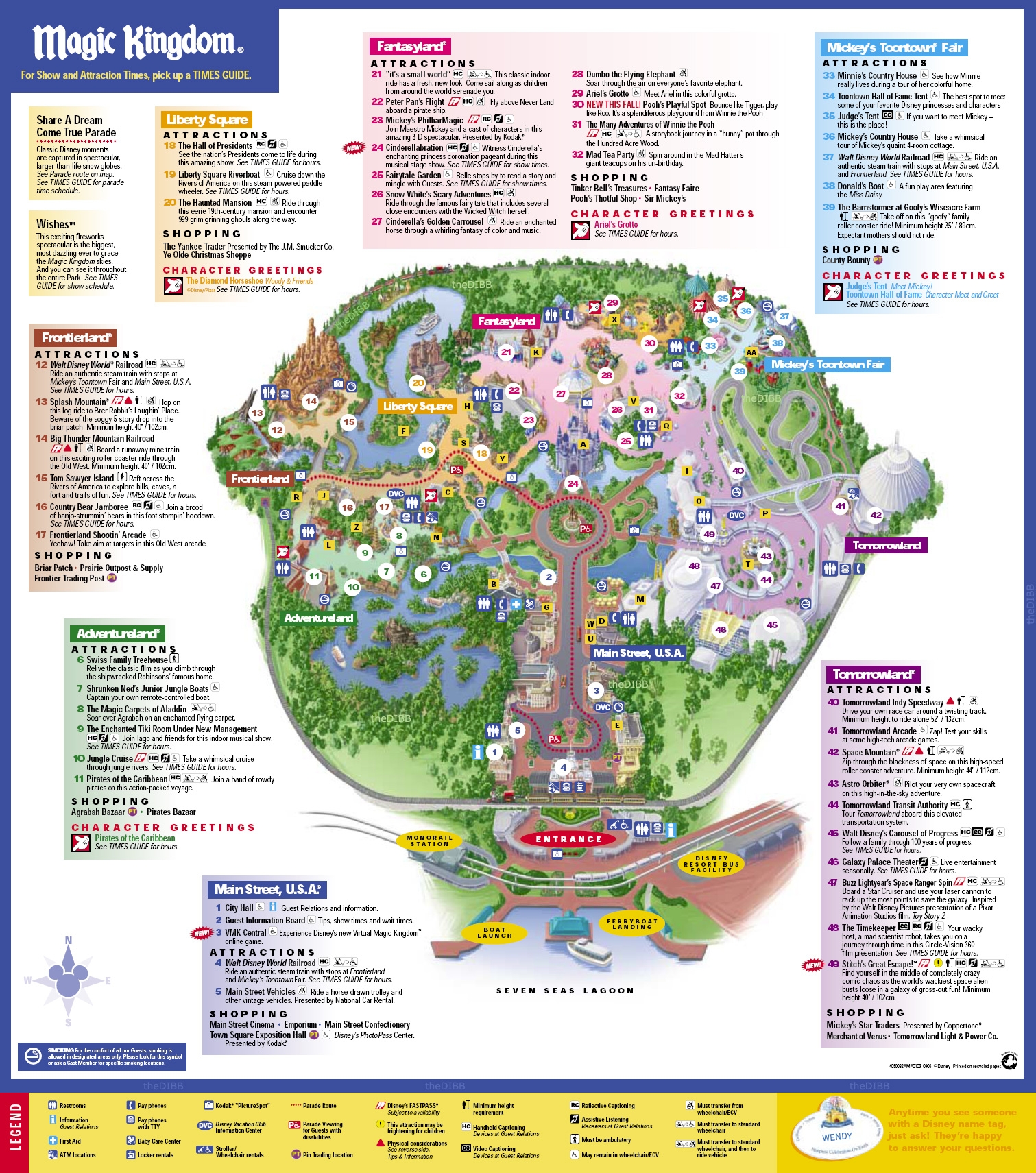 Magic Kingdom Printable Map 2024